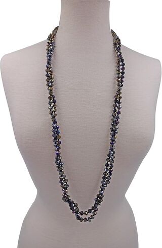 MGR MY GEMS ROCK! 80-inch 6x8MM Endless Infinity Beaded Long OR 4-Layer Multi Strand Statement Crystal Necklace. in Kuwait