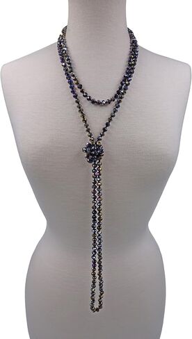 MGR MY GEMS ROCK! 80-inch 6x8MM Endless Infinity Beaded Long OR 4-Layer Multi Strand Statement Crystal Necklace. in Kuwait