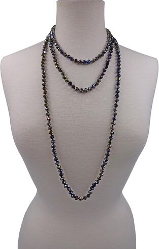 MGR MY GEMS ROCK! 80-inch 6x8MM Endless Infinity Beaded Long OR 4-Layer Multi Strand Statement Crystal Necklace. in Kuwait