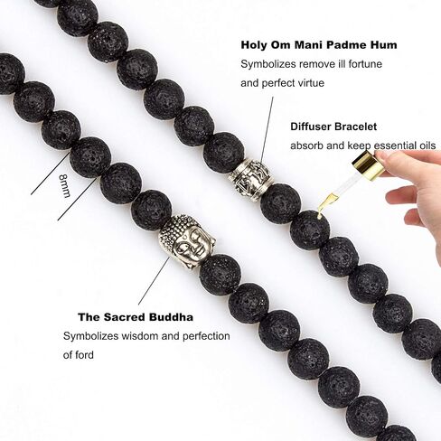 Addmluck 108 Mala Bead Bracelet 7 Chakra Mala Tree of Life Necklace Tibet Meditation Prayer Beads Yoga Stone Beads Turquoise Tiger Eye Necklace for Men and Women in Saudi Arabia