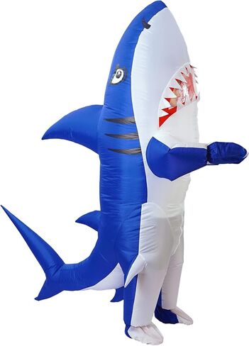 زي قرش قابل للنفخ من جاردنتايم للبالغين من الجنسين زي هالوين تفجير بذلة لكامل الجسم بدلة كاركارياس بالهواء المنفوخ لحفلات الهالوين التنكرية in Kuwait