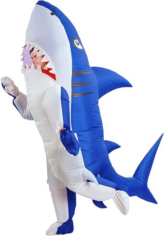 زي قرش قابل للنفخ من جاردنتايم للبالغين من الجنسين زي هالوين تفجير بذلة لكامل الجسم بدلة كاركارياس بالهواء المنفوخ لحفلات الهالوين التنكرية in Kuwait