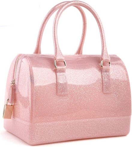 MIFORINES Ladies Summer Jelly Pillow-shaped Top Handle Handbag Candy Color Transparent Crystal Purse in Saudi Arabia