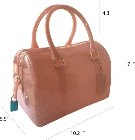 MIFORINES Ladies Summer Jelly Pillow-shaped Top Handle Handbag Candy Color Transparent Crystal Purse in Saudi Arabia