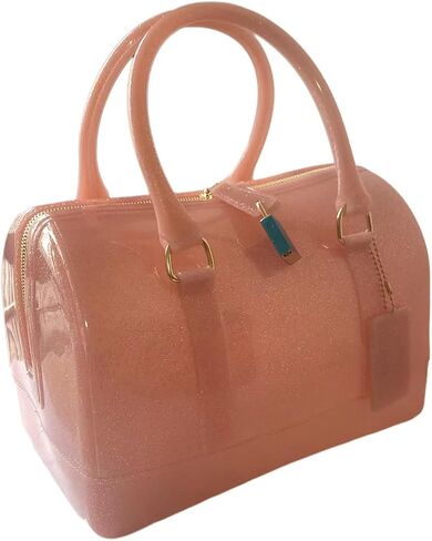 MIFORINES Ladies Summer Jelly Pillow-shaped Top Handle Handbag Candy Color Transparent Crystal Purse in Saudi Arabia