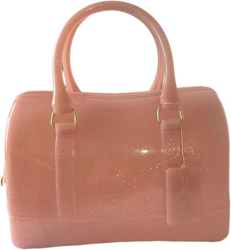 MIFORINES Ladies Summer Jelly Pillow-shaped Top Handle Handbag Candy Color Transparent Crystal Purse in Saudi Arabia