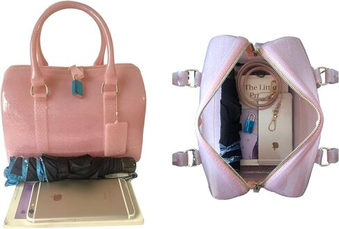 MIFORINES Ladies Summer Jelly Pillow-shaped Top Handle Handbag Candy Color Transparent Crystal Purse in Saudi Arabia