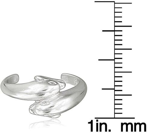 Hoops & Loops 925 Sterling Silver Twin Dolphins Open Toe Ring Anklet Set for Women Teen Girls Men, 9 Inches + 1 Inch Extender | Boho Cute Summer Beach Anklet Foot Jewelry in Saudi Arabia