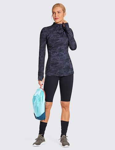 CRZ YOGA Women's Naked Feeling Long Biker Shorts - 10'' High Waisted Workout Gym Running Spandex Shorts Side Pockets in Kuwait