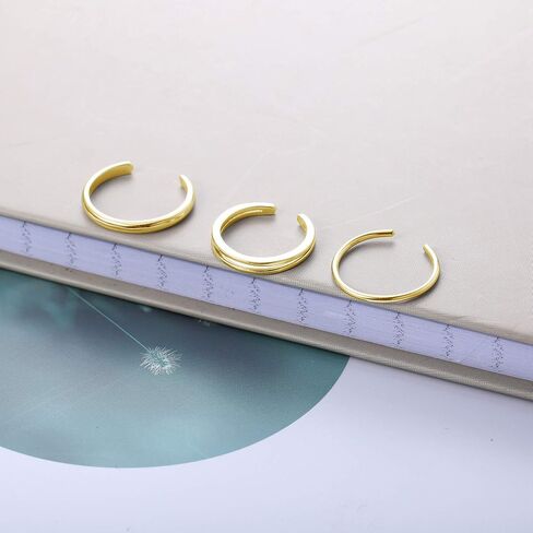 Sllaiss 3PCS 925 Sterling Silver Toe Rings for Women Girls Simple Open Thin Band Ring Adjustable in Saudi Arabia