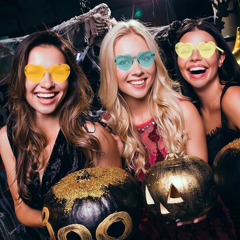 ZNHIS Heart Shaped Sunglasses, Party Glasses, 3 Pairs, Heart Shaped Glasses, Heart Sunglasses, Colorful Sunglasses in Kuwait
