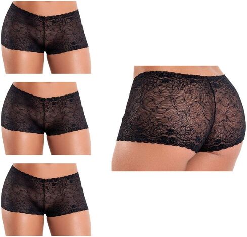 Besame Women Cheeky Lace Hipster Panties Underwear Sexy Lingerie 3 Pack in Saudi Arabia