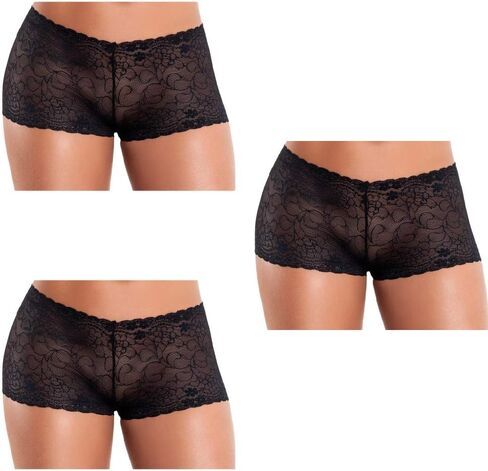 Besame Women Cheeky Lace Hipster Panties Underwear Sexy Lingerie 3 Pack in Saudi Arabia