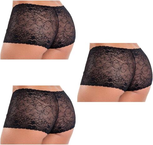 Besame Women Cheeky Lace Hipster Panties Underwear Sexy Lingerie 3 Pack in Saudi Arabia