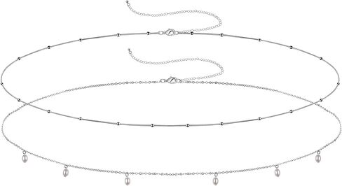 AoedeJ Pearl Body Chains Pearl Waist Chains Layered Waist Chains Summer Beach Jewelry Belly Chains Jewelry For Women Grils in Saudi Arabia