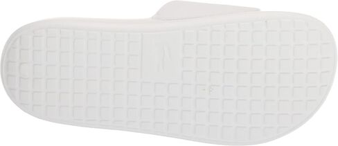 Lacoste Men's Croco 1.0 Slide Sandal, White/Green, 13 in Saudi Arabia