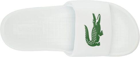 Lacoste Men's Croco 1.0 Slide Sandal, White/Green, 13 in Saudi Arabia
