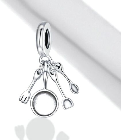 925 Sterling Silver Charm Scissors Charm Comb Charm Mirror Charm Pot Charm Spoon Charm Chef Charm Love Charm for Pandora Charm Bracelet in Kuwait