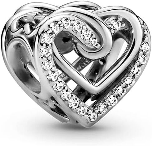 PANDORA Sparkling Entwined Hearts Charm Bracelet Charm Moments Bracelets - Stunning Women's Jewelry - Gift for Women - Made with Sterling Silver & Cubic Zirconia in Saudi Arabia