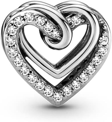 PANDORA Sparkling Entwined Hearts Charm Bracelet Charm Moments Bracelets - Stunning Women's Jewelry - Gift for Women - Made with Sterling Silver & Cubic Zirconia in Saudi Arabia