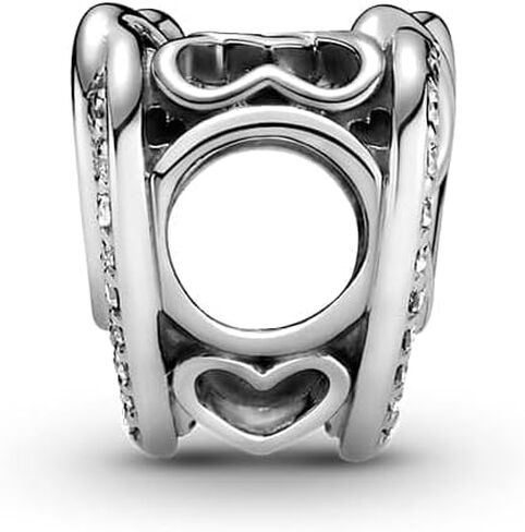 PANDORA Sparkling Entwined Hearts Charm Bracelet Charm Moments Bracelets - Stunning Women's Jewelry - Gift for Women - Made with Sterling Silver & Cubic Zirconia in Saudi Arabia