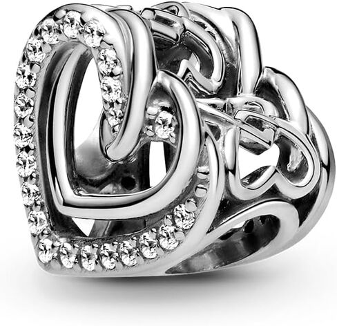 PANDORA Sparkling Entwined Hearts Charm Bracelet Charm Moments Bracelets - Stunning Women's Jewelry - Gift for Women - Made with Sterling Silver & Cubic Zirconia in Saudi Arabia