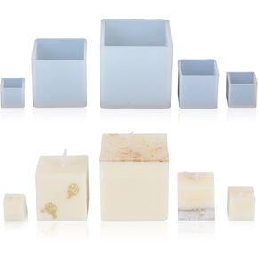 5 قطع من قوالب الشموع المربعة من Gyhtoo لصنع الشموع، وقوالب الشموع الطويلة، وقوالب السيليكون للشموع DIY والحرف الراتنجية، وقوالب الشموع المكعبة لصنع السيليكون in Kuwait