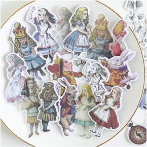 Alideco 80Pcs Vintage Vinyl Scrapbooking Stickers Packs, Rabbit Funny Aesthetic Kawaii Stickers,Stickers for Adult, Stickers for Girls Journaling Assorted Phone Adult Stickers