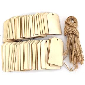 بطاقات Mybbshower الخشبية غير المكتملة مع هدايا الزفاف البرومة، عبوة من 48 قطعة (مستطيلة) in Kuwait