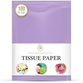 Soft Lavender Purple Gift Wrapping Tissue Paper for Gift Packaging, Floral, Birthday, Christmas, Halloween, DIY Crafts and More 15" X 20" 100 Sheets in Kuwait