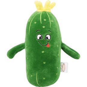 BABOLI Adorable Pickle Stuffed Animal Cucumber Plush Plant with Smile Face and Yellow Corolla Pretty Cute Plushie Toy Gifts for Any Pickle Lover 9 Inches (Naughty-S)