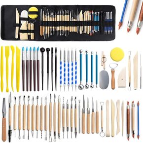 12Pcs Ceramics Clay Sculpture Polymer Tool Set Beginner's Craft Sculpting Pottery Modeling Carving Smoothing Wax Kit