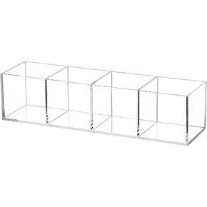 Acrylic Drawer Organizer, Dedoot Clear 2 Compartment 2 Section Makeup Organizer Transparent Plastic Makeup Brush Holder Durable Makeup Jewelry Accessories Storage Organizer, Clear Acrylic Plastic in Saudi Arabia