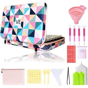 Diamond Painting Storage Containers 60 Slots Big Capacity Diamond Painting Accessories 5D Diamond Painting Tools Set DIY Art Craft Jewelry Beads Rhinestones Organizer (60 Slots, Bohemia) in Kuwait