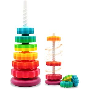 LBAIBB (1 PCS) Spinning Stacking Toys,Spin Toys ABS Plastic and Color Rainbow Design,Focus on Children Educational and Interactive Learning's Stack Toys, Suitable for Gifts for Boys and Girls