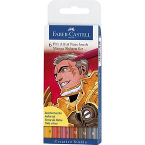 Faber-Castel Pitt Artist Manga Brush Pens, Assorted Colors, 6-Pack in Saudi Arabia