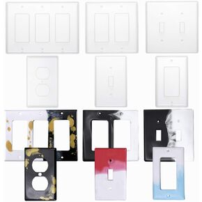 Tanlee 6 Pieces Switch Cover Resin Mold Light Switch Panel Silicone Mold Socket Panel Epoxy Mold for DIY Craft Making in Saudi Arabia