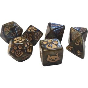 Kitten Polyhedral Dice Set (Brown)