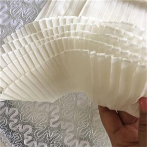 3 Meters Pleated Lace Ribbon Chiffon Ruffled Lace Edge Trim for DIY Skirt Sewing Cloth Applique Crafts 7cm Width