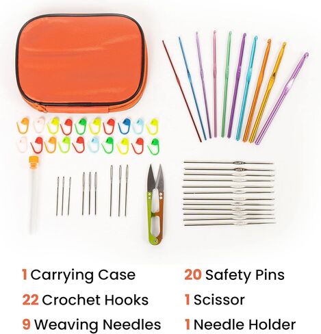 Crochet Kit for Beginners to Take Up Crocheting Crochet Hooks Crochet Stitch Markers and Crochet Needle Set Get Started with Crochet Easily by Hobbi Co. in Saudi Arabia