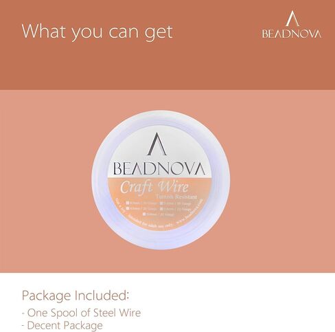 BEADNOVA 18-Gauge Stainless Steel Wire Tarnish Resistant Shiny Steel Wire for Jewelry Making (11 Yards) in Saudi Arabia