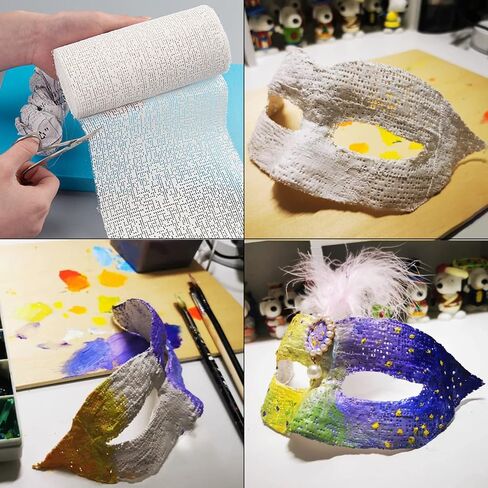 10 قطع من شرائط الجص الشاش الجص الجص بالجص للحرف اليدوية الهواية، بكرات قماش الجص 8 انش × 9 قدم لصب البطن وصناعة الاقنعة والمنحوتات وقوالب الجسم والمشاريع الحرفية وفن المناظر الطبيعية in Kuwait