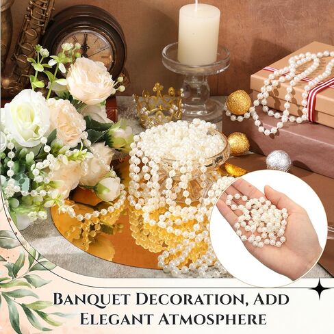 Inbagi 200 Pcs Ivory Pearl Bead Necklaces Bulk 7 mm 31 inch Faux Pearl Strand Necklace Costume Jewelry Pearl Necklaces for Women 1920s Tea Flapper Party Accessory Wedding Birthday Decorations in Saudi Arabia