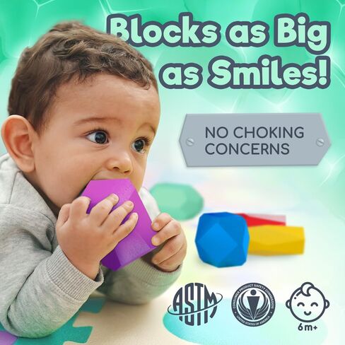 EVERSMART Wooden Stacking Blocks – Montessori Toys for 1 2 3 4 5 6 Year Old Toddlers and Kids, No Choking Hazard – Building Rocks Stones Games, Birthday for Girls and Boys in Saudi Arabia
