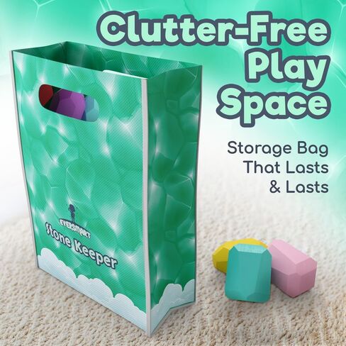 EVERSMART Wooden Stacking Blocks – Montessori Toys for 1 2 3 4 5 6 Year Old Toddlers and Kids, No Choking Hazard – Building Rocks Stones Games, Birthday for Girls and Boys in Saudi Arabia