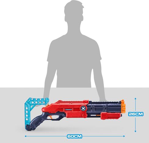 Excel Vigilante (12 Darts + 4 Shooting Targets) by ZURU, X-Shot Red Foam Dart Blaster, Toy Blaster, Twin Barrels Pump Action, Quick-Fire, Toys for Kids, Teens, Adults (Red) in Kuwait