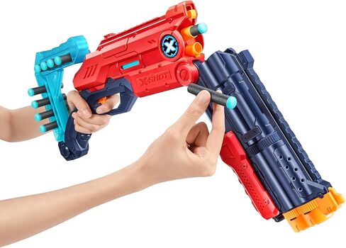 Excel Vigilante (12 Darts + 4 Shooting Targets) by ZURU, X-Shot Red Foam Dart Blaster, Toy Blaster, Twin Barrels Pump Action, Quick-Fire, Toys for Kids, Teens, Adults (Red) in Kuwait