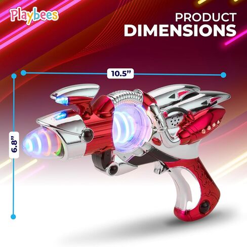 Pink Space Gun - Kids Ray Gun Light-Up Noise Blaster Toy for Girls, 1 Pc in Kuwait