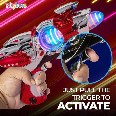 Pink Space Gun - Kids Ray Gun Light-Up Noise Blaster Toy for Girls, 1 Pc in Kuwait