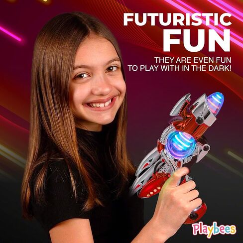 Pink Space Gun - Kids Ray Gun Light-Up Noise Blaster Toy for Girls, 1 Pc in Kuwait